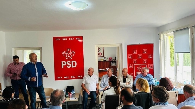 Întâlnirea de lucru a organizației municipale PSD Dej cu președintele PSD Cluj, Vasile Dincu, însoțit de secretarul executiv al PSD Cluj, domnul Alexandru Cordoș și de subprefectul de Cluj, domnul Răzvan Ciortea