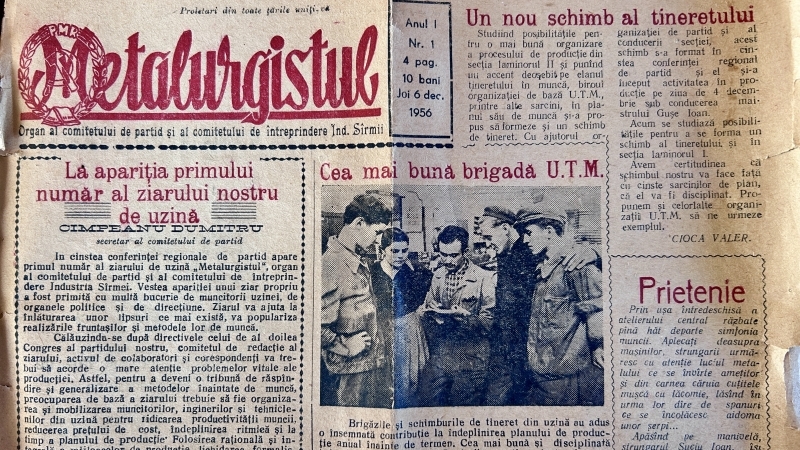 Exclusiv: *METALURGISTUL* Pionierul Presei Locale din Câmpia Turzii, prima ediție tipărită în 6 dec.1956 