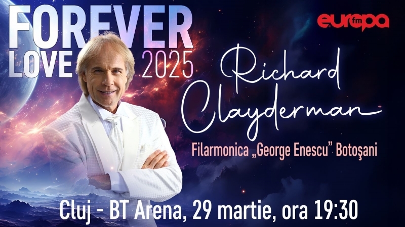 Celebrul pianist Richard Clayderman va concerta pe 29 martie la BT ARENA, din Cluj-Napoca.