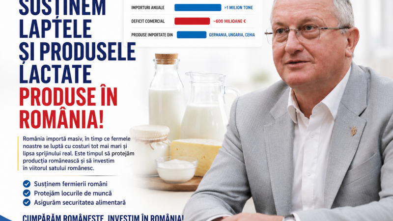 România importă masiv lapte, iar fermierii români cer sprijin real. Deputatul Remus Lăpușan solicită măsuri urgente pentru protejarea producției interne