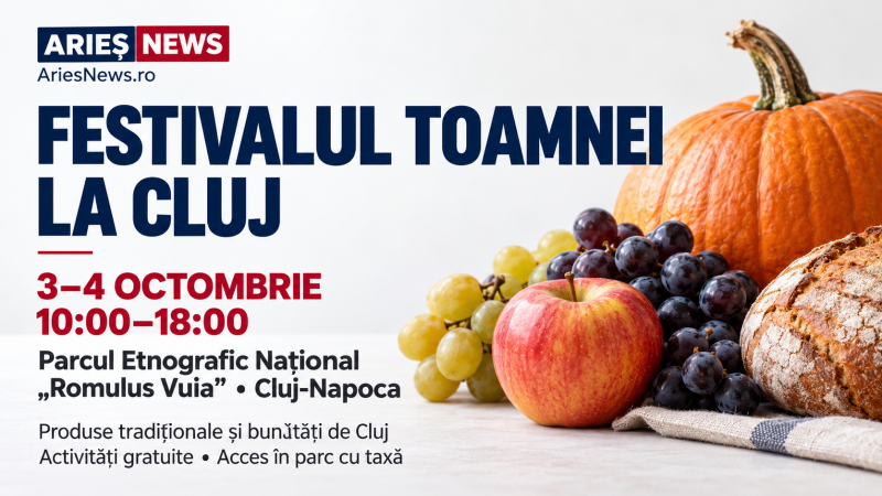 INVITAȚIE la Festivalul Toamnei la Cluj, în 3–4 octombrie, la Parcul Etnografic „Romulus Vuia”