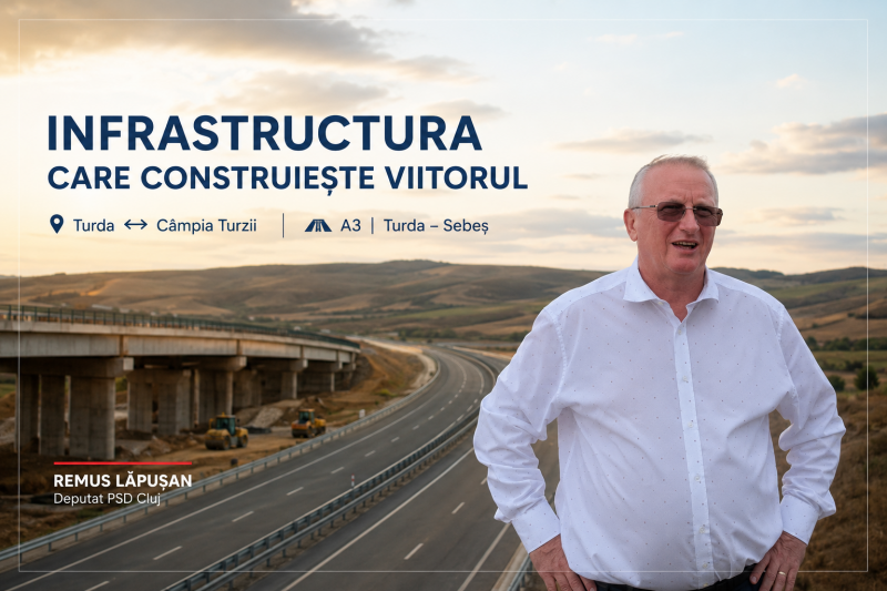 Deputatul Remus Lăpușan | Infrastructura care schimbă destinul unei regiuni nu se construiește pe Facebook, ci prin decizii politice asumate! PSD a dezvoltat zona Turda - Câmpia Turzii!